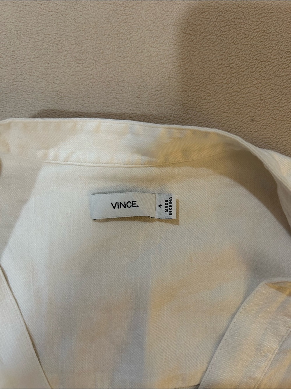 Vince Men's Cream Button-Down Dress Shirt